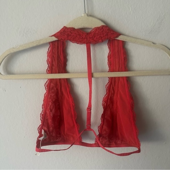 Free People Red Lace Bralette Small - Picture 3 of 7